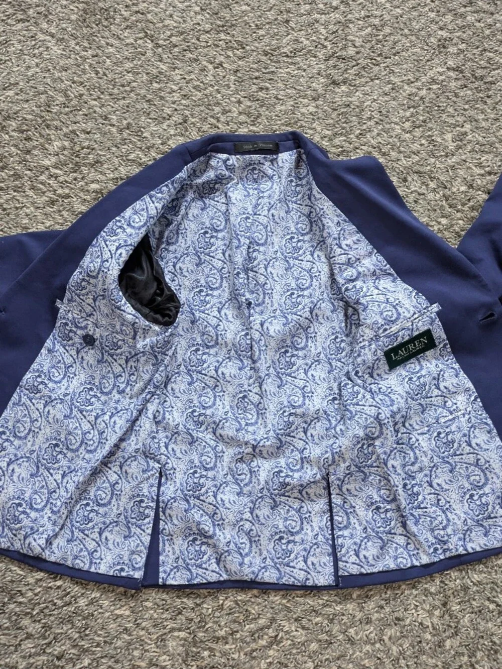 Lauren Ralph Lauren Blue Cotton Blend Blazer 10